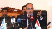 Alaa Mohie el-Deen, the head of Iraq's Extractive Industries Transparency Initiative, gives a press conference in February 2013. (STAFF/Iraq Oil Report)