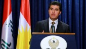 KRG Prime Minister Nechirvan Barzani at a press conference in Erbil on May 1, 2013, discussing his recent meeting with Iraqi Prime Minister Nouri al-Maliki. (SAFIN HAMED/AFP/Getty Images)