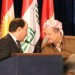 Iraqi Prime Minister Nouri al-Maliki (left) and KRG President Massoud Barzani before a press conference in Erbil on June 9, 2013. (PATRICK OSGOOD/Iraq Oil Report/Metrography)